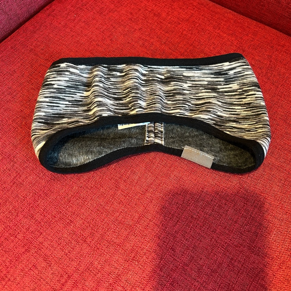 Fleece Headband Black and Gray